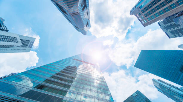 istock sky and exterior glass wall modern buildings 887133362