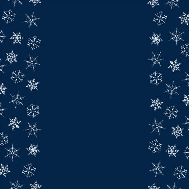 istock frame of snowflakes. Christmas background. To design posters, postcards, greeting, invitation for the new year. 887144204