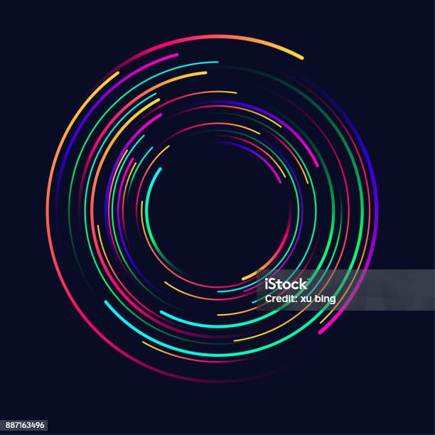 Abstract Vector Background Spiral Line Stock Illustration - Download Image Now - Fractal, Concentric, Circle