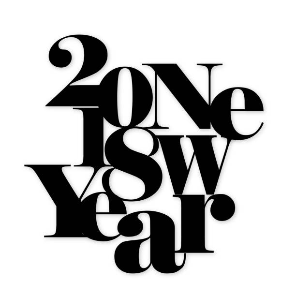 istock Black and White Happy New Year 2018 Poster Background 887167282