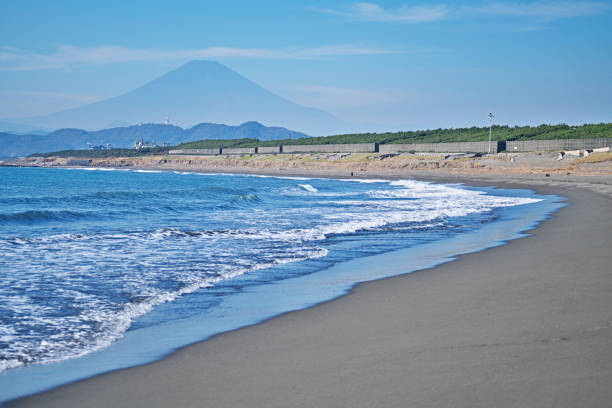 Mount Fuji from Chigasaki Beach Mount Fuji from Chigasaki Beach
 shonan photos stock pictures, royalty-free photos & images