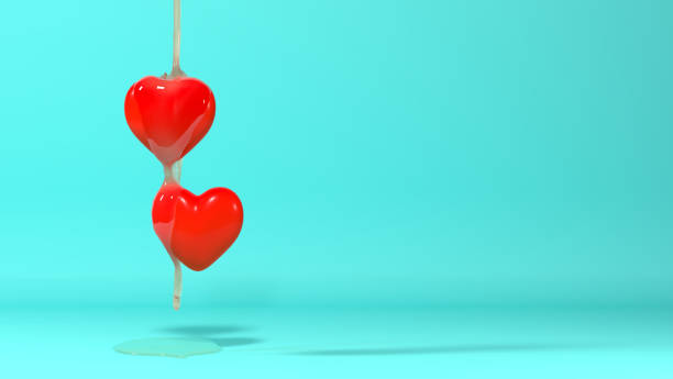 istock Red Heart background copy space minimal 3d illustration concept valentines day background Holidays card  love colorful 887185892