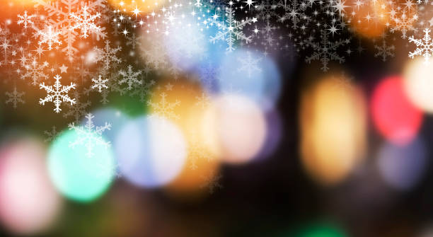 istock Christmas background design of snowflake and bokeh light 887203972
