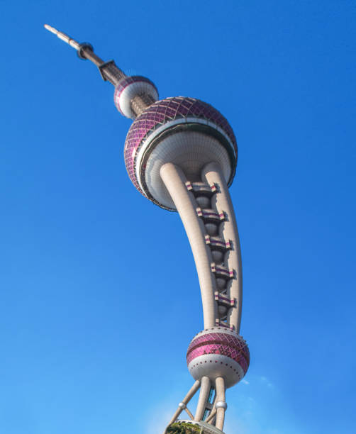istock Oriental Pearl Tower funny abstract view in Shanghai, China 887217620
