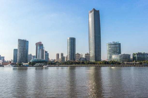 istock Skyline view of Shanghai skyscraper, China 887217670