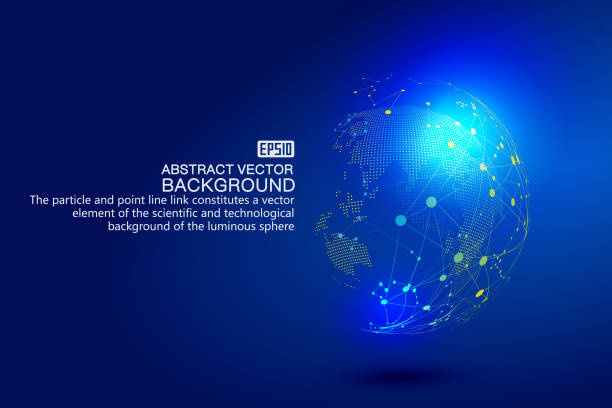 istock The particle and point line link constitutes a vector element of the scientific and technological background of the luminous sphere 887227192