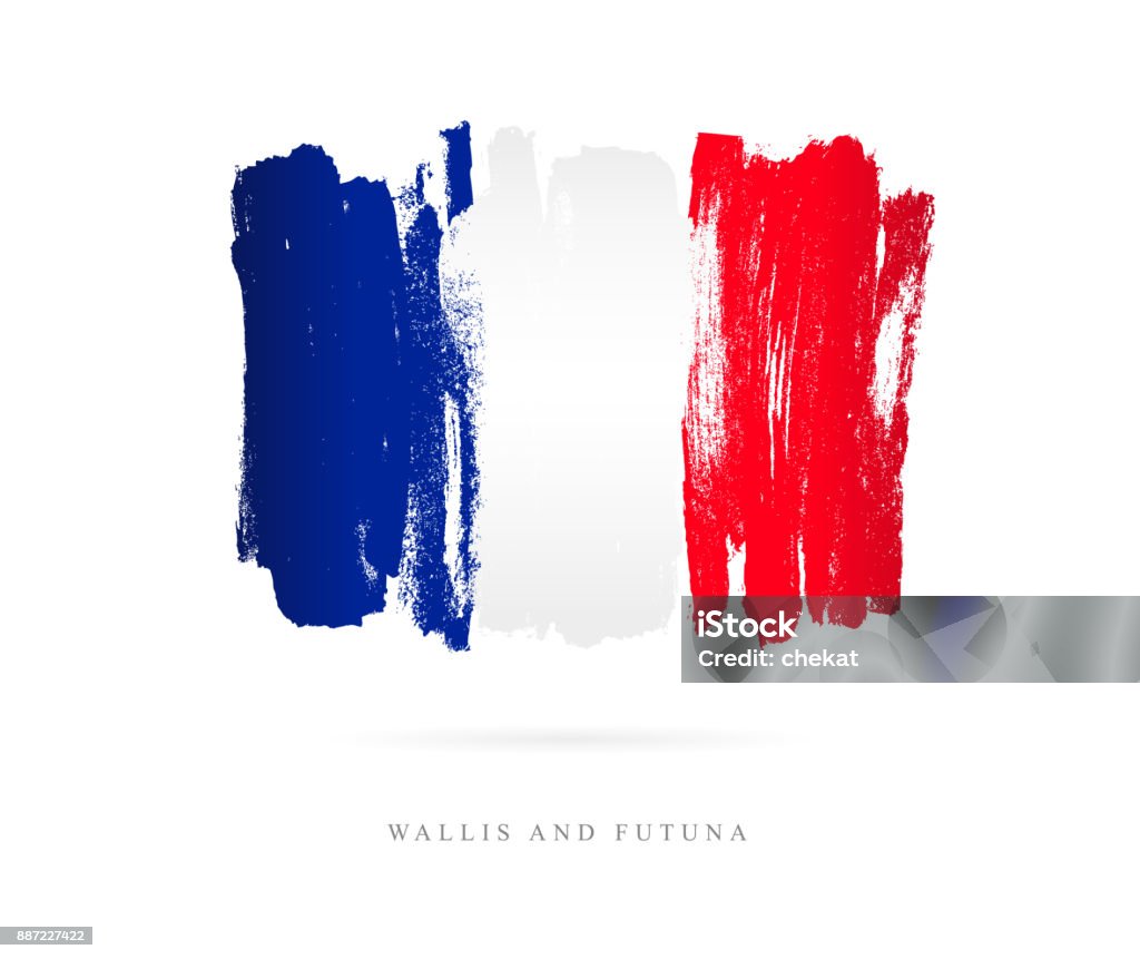 Flag Wallis and Futuna. Vector illustration Flag Wallis and Futuna. Vector illustration on white background. Beautiful brush strokes. Abstract concept. Elements for design."n France stock vector