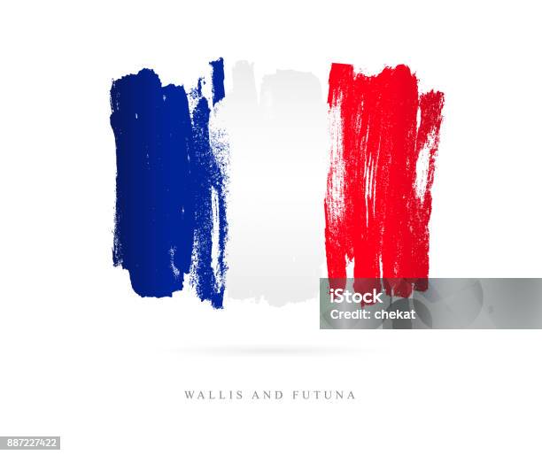 Flag Wallis And Futuna Vector Illustration Stock Illustration - Download Image Now - France, Flag, Drawing - Art Product