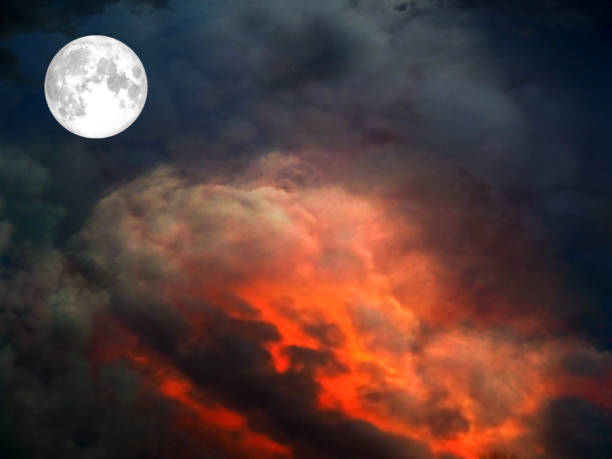 istock full moon on the dark red sky lava cloud 887233028