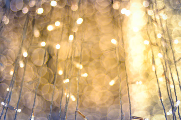 istock LED light on Christmas tree with bokeh blur for Christmas and new year day 887233096