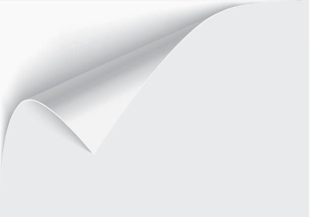 ilustrações, clipart, desenhos animados e ícones de ondulação de página com sombra sobre uma folha em branco de papel, elemento de design para publicitários e promocional mensagem isolado no fundo branco. ilustração em vetor eps 10 - silhouette abstract backgrounds design