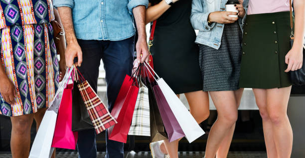 istock Group Of People Shopping Concept 887235754