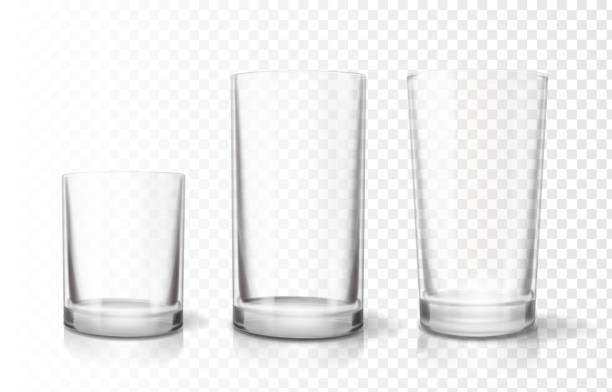 zestaw kielichów przezroczystych okularów, ikona wektora relistic - glasses stock illustrations