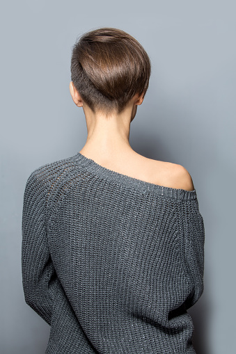 Woman With Short Hair Stock Photo - Download Image Now - Short Hair, Women,  Rear View - iStock