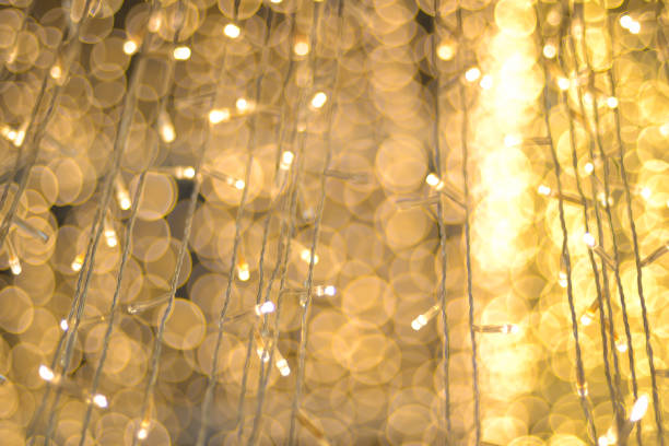 istock LED light on Christmas tree with bokeh blur for Christmas and new year day 887250128