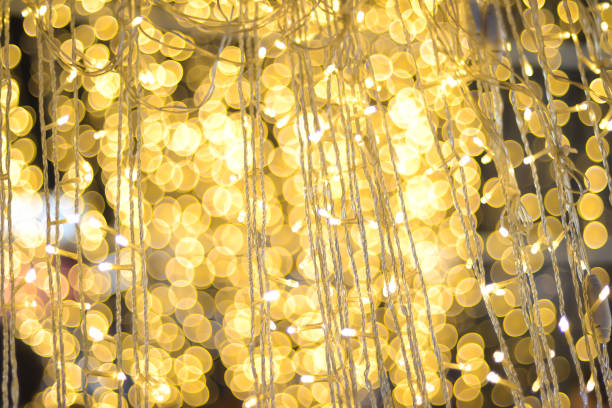istock LED light on Christmas tree with bokeh blur for Christmas and new year day 887250130