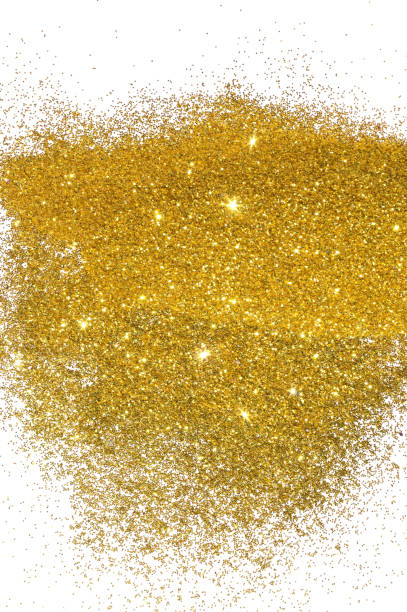 istock Textured background with golden glitter sparkle on white 887250358