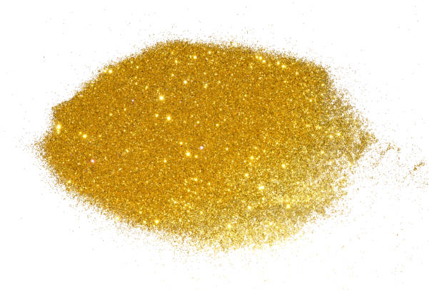 istock Textured background with golden glitter sparkle on white 887254816