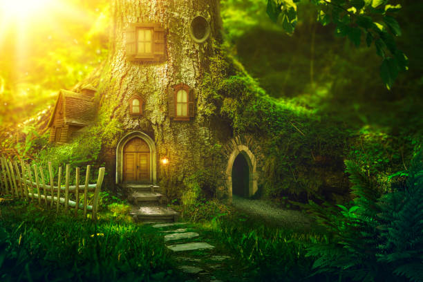 Fantasy tree house Fantasy tree house in deep forest fairy photos stock pictures, royalty-free photos & images