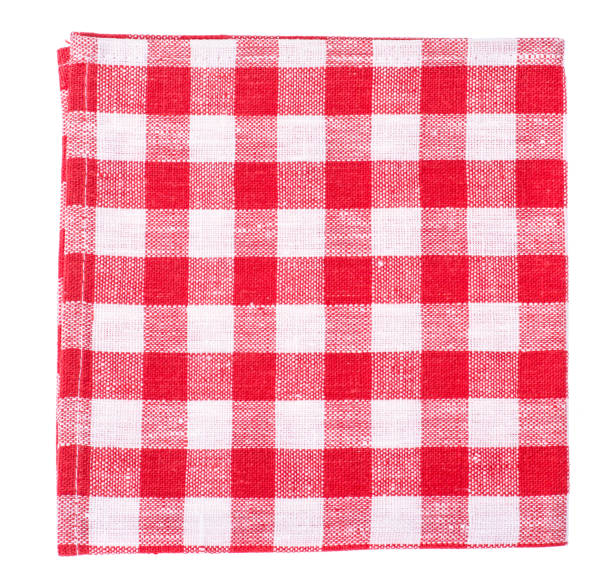 napkins и кухонные полотенца разных цветов - plaid textile red cotton стоковые фото и изображения