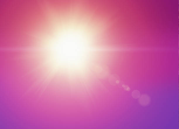 istock Super bright sun in magenta sky 887266844