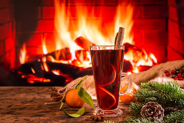istock Hot mulled wine in a glass 887267192