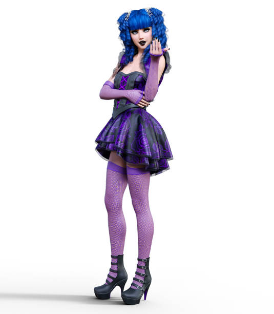 istock Young beautiful girl with doll face. 887281226