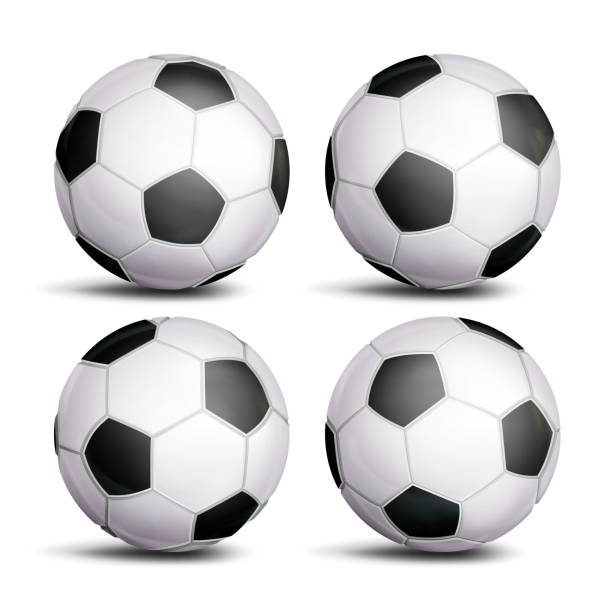 istock Realistic Football Ball Set Vector. Classic Round Soccer Ball. Different Views. Sport Game Symbol. Isolated Illustration 887281648