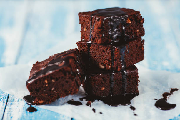 istock Brownies with Chocolate Sauce 887282512