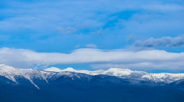 istock Mountain snow peak, beautiful natural winter backdrop. 887288086