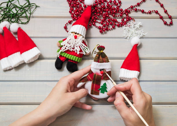 istock Christmas gifts handmade.  Making New Year decoration. 887290530