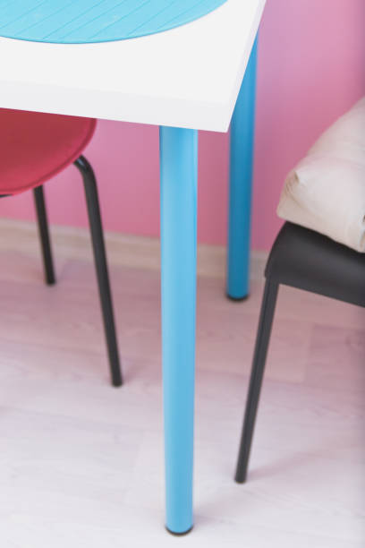 istock part of the white table with blue leg 887322600