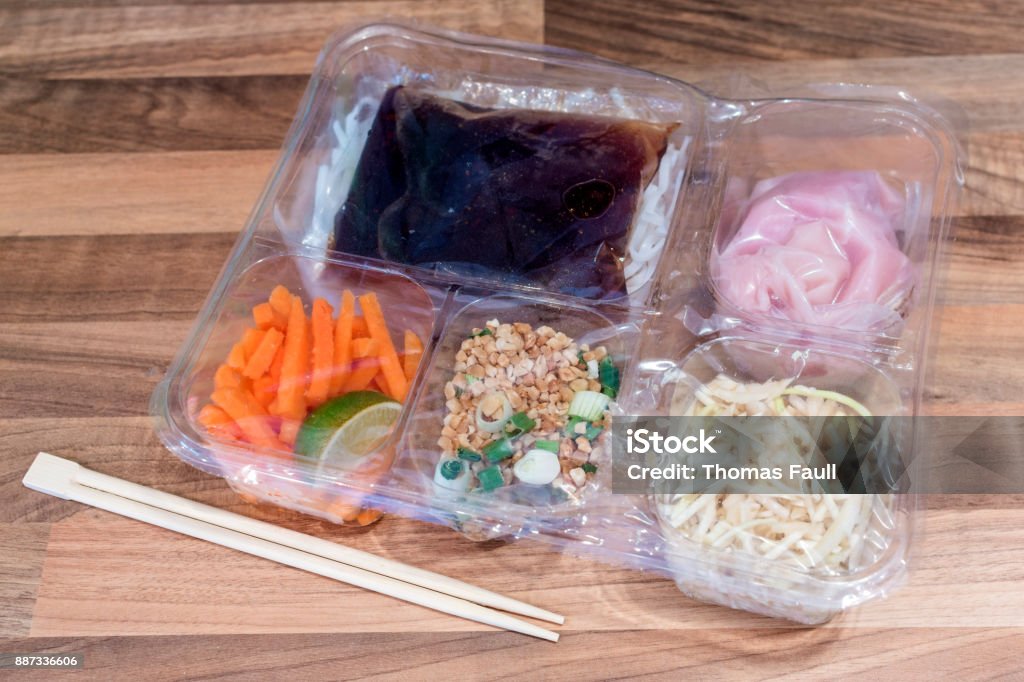 Prepackaged Asian Stir Fry In Plastic Packaging Stock Photo - Download