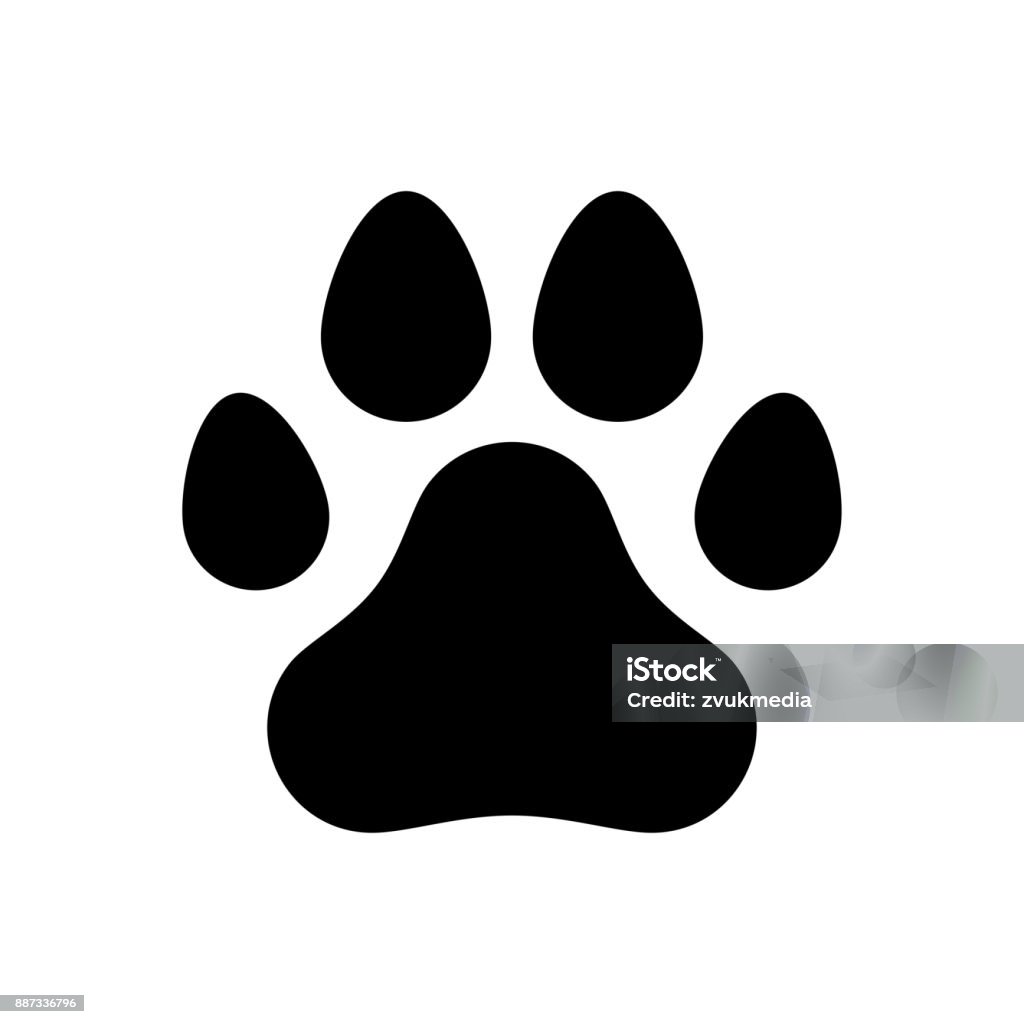 Paw of a dog A trace of a dog paw. Logo, symbol, sign. Vector illustration Paw Print stock vector