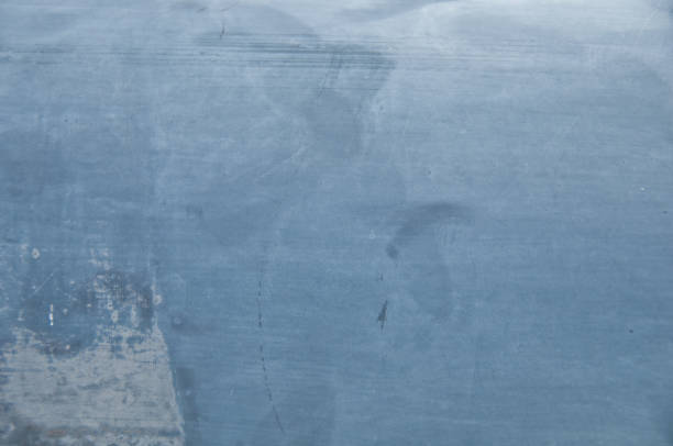 istock Blue metal brushed painted plank board background 887337174
