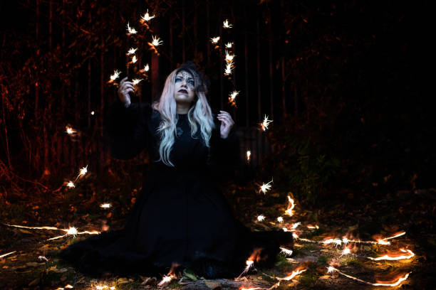 istock portrait with flashes of light around 887340830