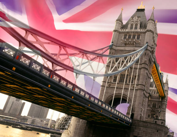 istock Tower Bridge, London and the British Union Jack Flag. 887347006