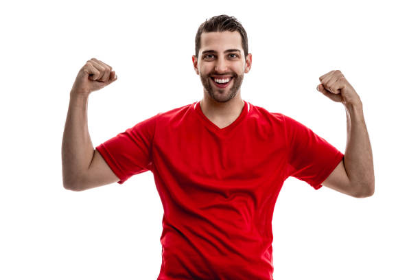 istock Soccer fan celebrating 887351262