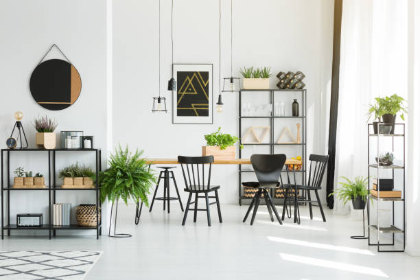 istock Black furniture and accessories 887360826