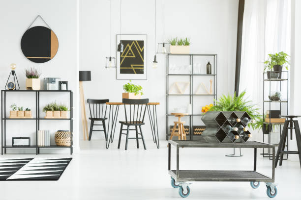 istock Metal industrial coffee table 887360834