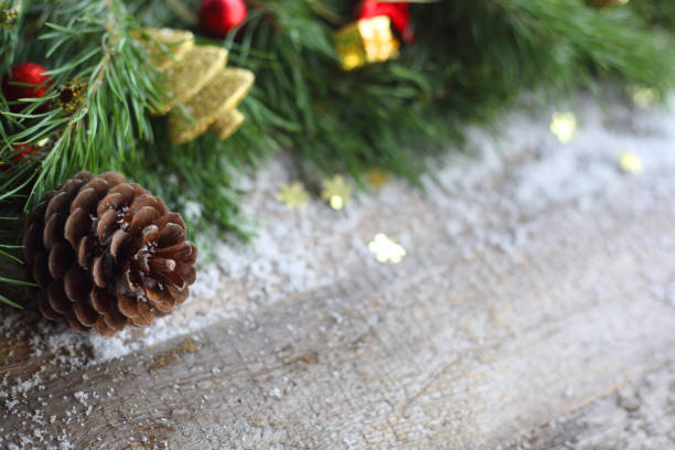 istock Christmas card on wooden background 887362120