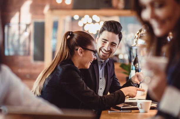 istock Business People Discussing Work at Cafe Restaurant 887367350