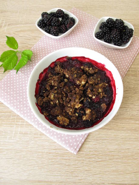 istock Homemade blackberry chocolate crumble 887376632