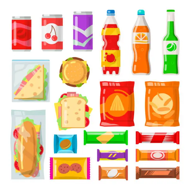 Vector illustration of Vending machine products