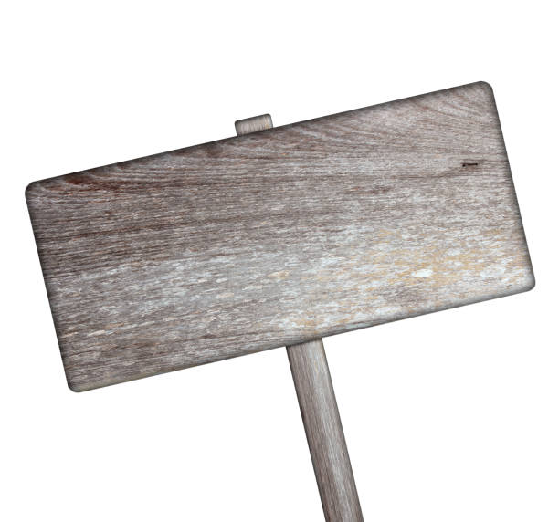 istock Old wooden sign isolated on white. 887383424