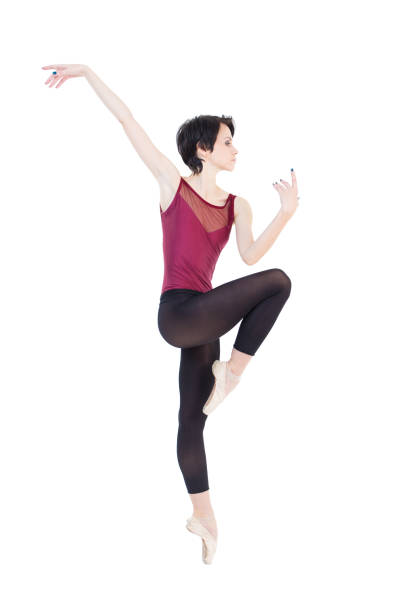 istock ballerina is dancing in the studio on a white background isolate 887383926