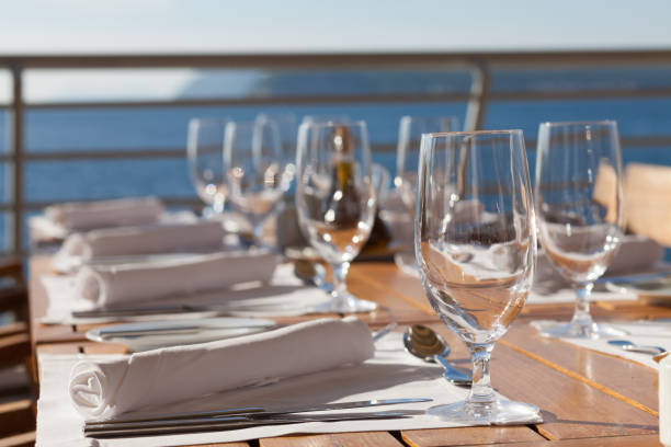 istock Close-Up Of Place Setting By Railing 887389904