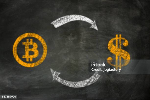 Bitcoin And Ethereum Exchange On Blackboard Stock Photo - Download Image Now - Bitcoin, Exchanging, Advice