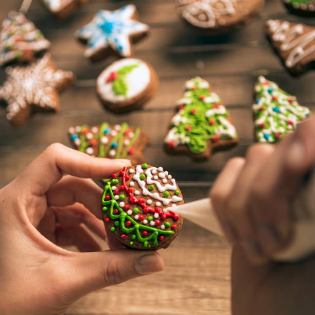 istock Making of Christmas gingerbread cookies 887395788