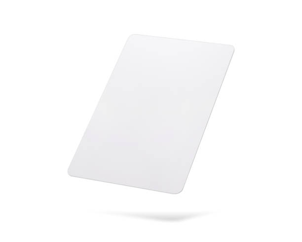 istock Clipping paths card isolated on white background. Template of blank plastic card for your design. 887407950